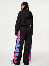 Letter Graphic Drop Shoulder Drawstring Hoodie & Sweatpants